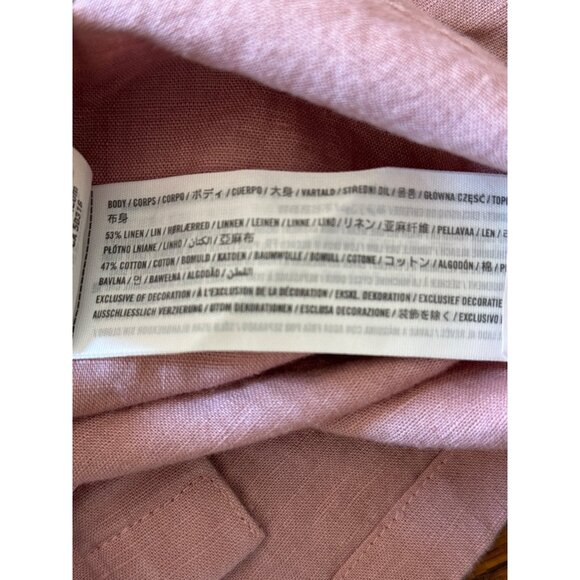 Abercrombie & Fitch Pink Mens Shirt M Linen Blend Button-Up - Picture 5 of 8